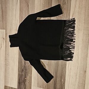 fringe sweater black beautiful top western style botique style small
